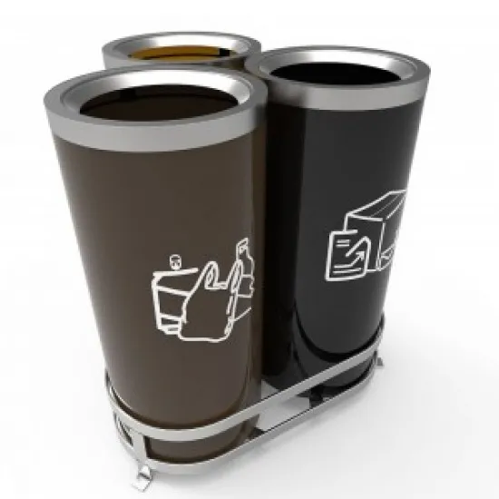 AARHUS B Cosuri de gunoi moderne de reciclare 3x50L, pentru birouri sau zonele urbane AARHUS B Cosuri de gunoi moderne de reciclare 3x50L, pentru birouri sau zonele urbane