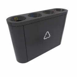 COPENHAGEN B Cosuri pentru colectare deseuri pentru zonele publice; 4x40L, metalic, 124x33x82 cm