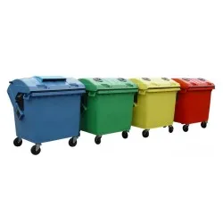 Container HDPE CLE 1100L cu capac rotund negru - Transport inclus Container HDPE CLE 1100L cu capac rotund negru - Transport inclus