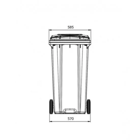 Container din plastic, 360 litri verde transport inclus