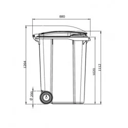 Container din plastic, 360 litri galben