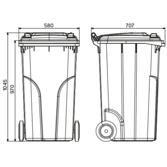 Europubela din material plastic, 240 l culoare galben SULO - Transport inclus