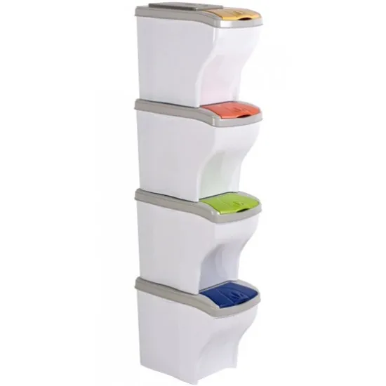 Cosuri de gunoi pentru colectare selectiva 4 x 20 L Cosuri de gunoi pentru colectare selectiva 4 x 20 L