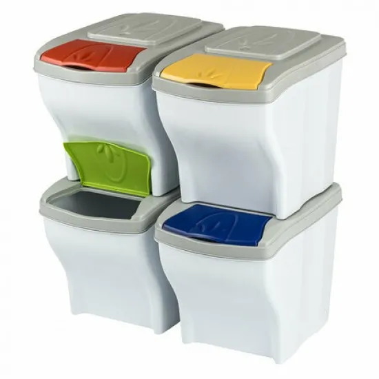 Cosuri de gunoi pentru colectare selectiva 4 x 20 L Cosuri de gunoi pentru colectare selectiva 4 x 20 L