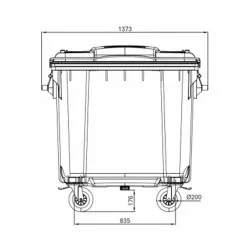 Container HDPE CLF 1100L cu capac plat albastru - Transport inclus Container HDPE CLF 1100L cu capac plat albastru - Transport inclus