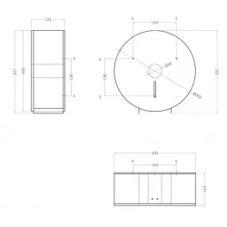 Dispenser hartie igienica rola, inox finisaj satinat, Maxi Jumbo, Mediclinics